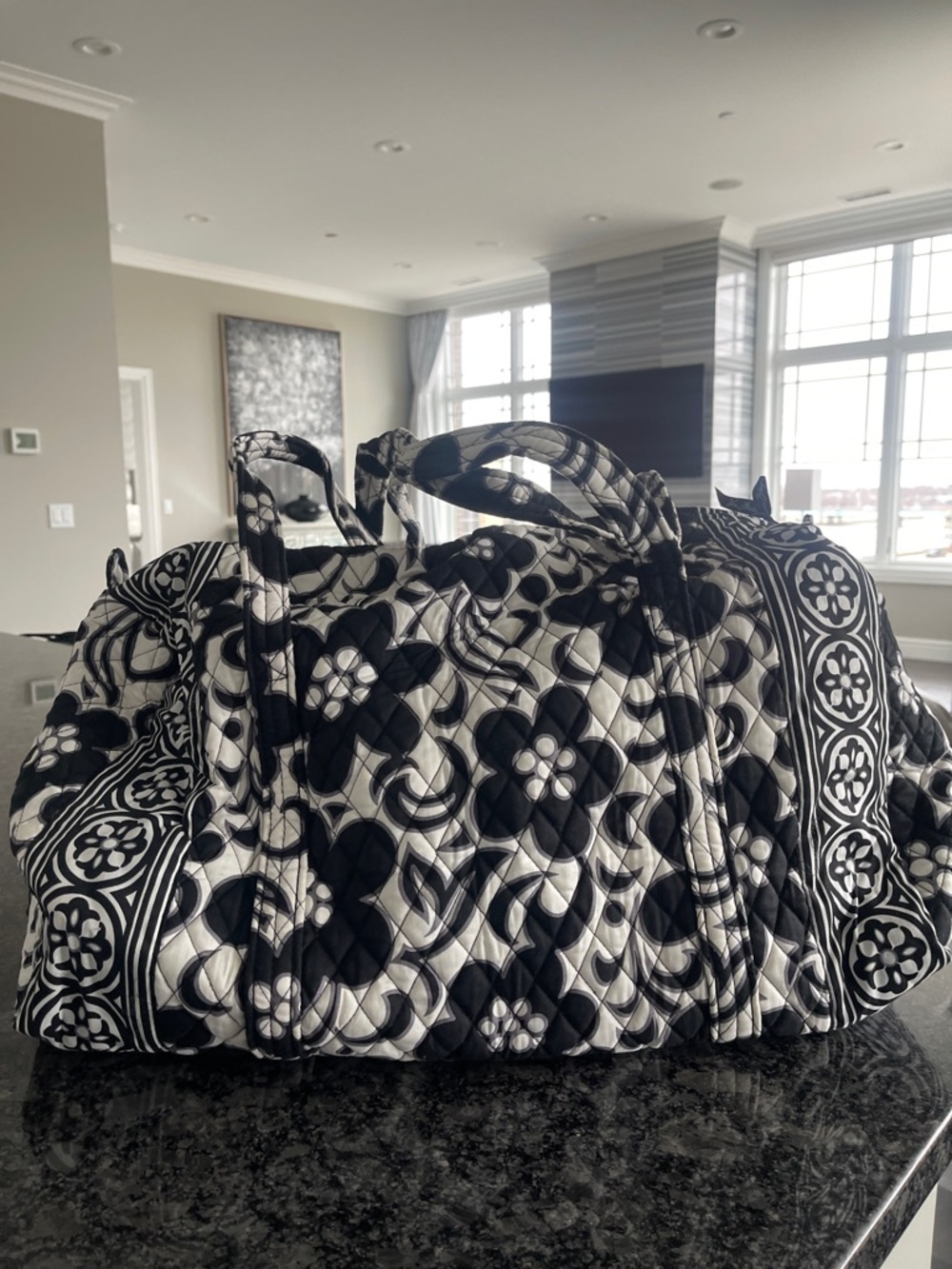 Vera Bradley retired Night & Day Quilted large duffel Bag